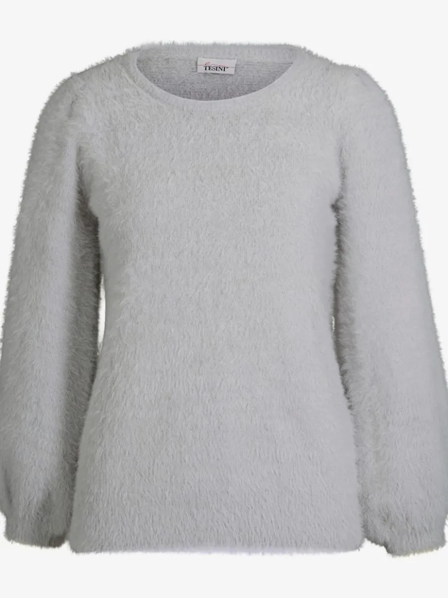 Pull en tricot moelleux à encolure ronde et manches larges