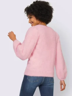 Pull en tricot moelleux à encolure ronde et manches larges