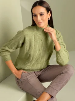 Pull en tricot motif torsadé mode