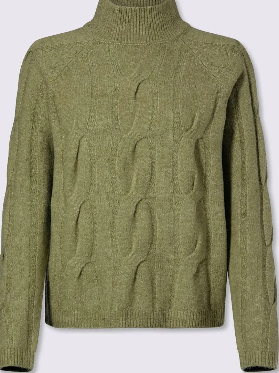 Pull en tricot motif torsadé mode