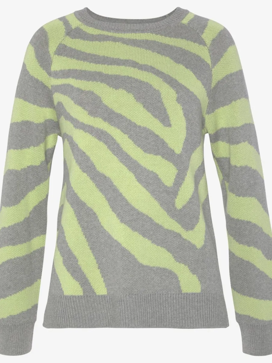 Pull en tricot rayé avec encolure ronde et manches longues