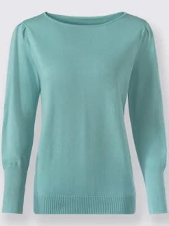 Pull en tricot souple encolure U manches longues