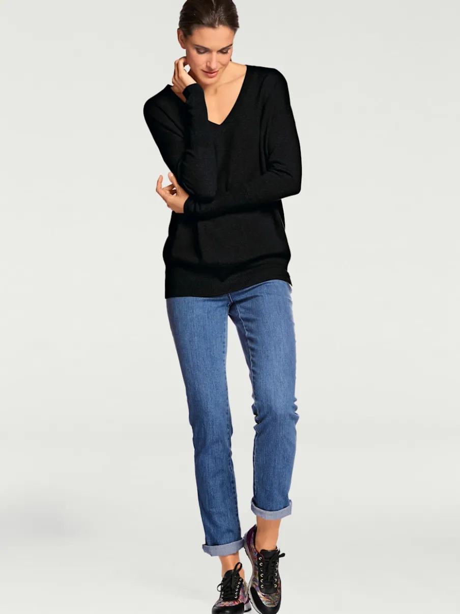 Pull en V en cachemire doux à porter avec simplicité