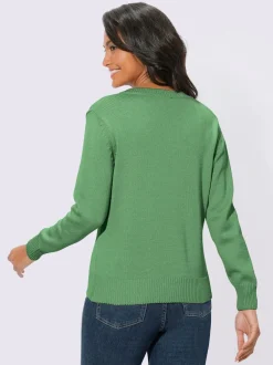 Pull femme col en v classique et finition côtelée