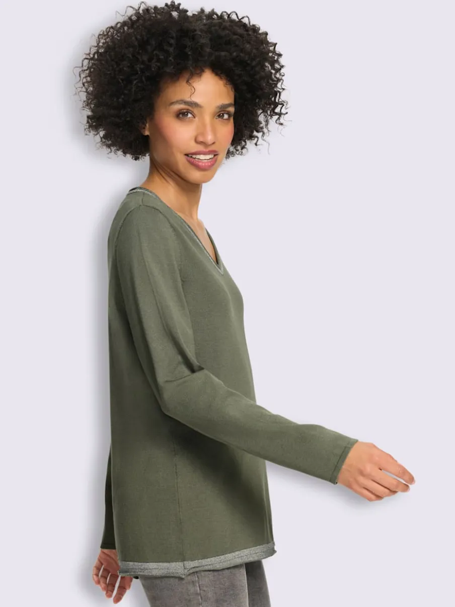 Pull fil argenté brillant couleur argenté