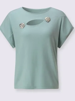 Pull à fleurs et découpes avec encolure en U