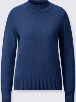 Pull féminin col tortue manches longues finitions côtelées