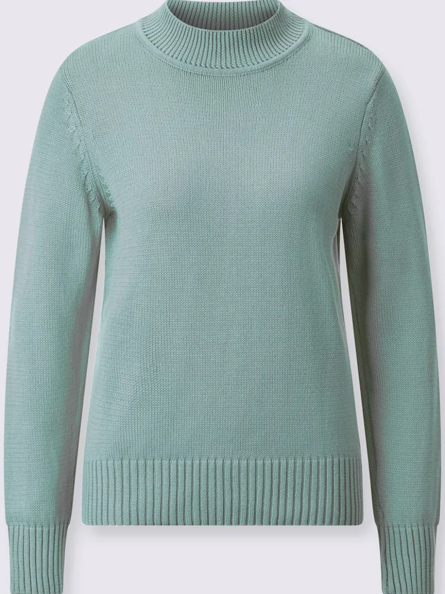 Pull féminin col tortue manches longues finitions côtelées