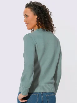 Pull féminin col tortue manches longues finitions côtelées