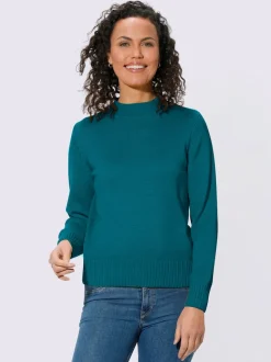 Pull féminin col tortue manches longues finitions côtelées