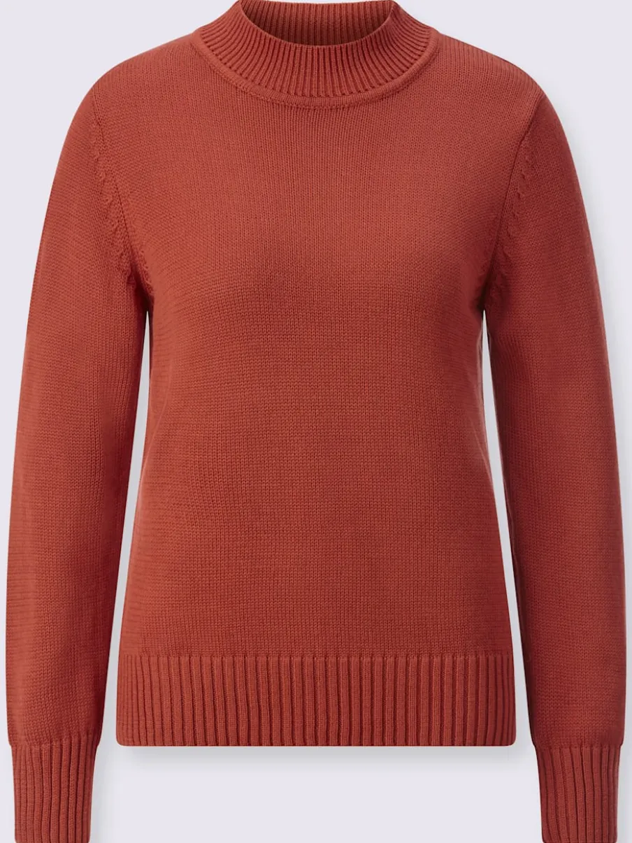 Pull féminin col tortue manches longues finitions côtelées