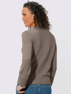 Pull féminin col tortue manches longues finitions côtelées