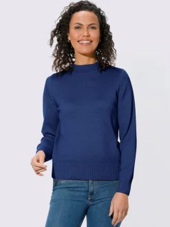 Pull féminin col tortue manches longues finitions côtelées