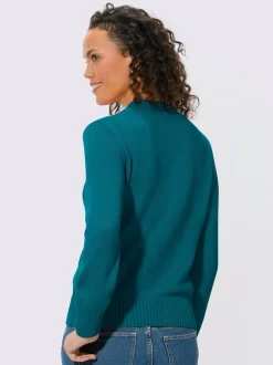 Pull féminin col tortue manches longues finitions côtelées