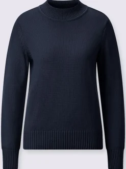 Pull féminin col tortue manches longues finitions côtelées