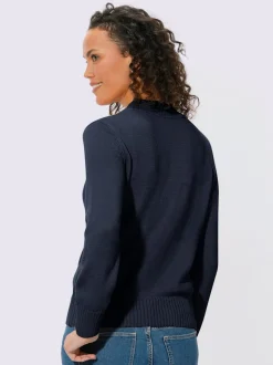 Pull féminin col tortue manches longues finitions côtelées
