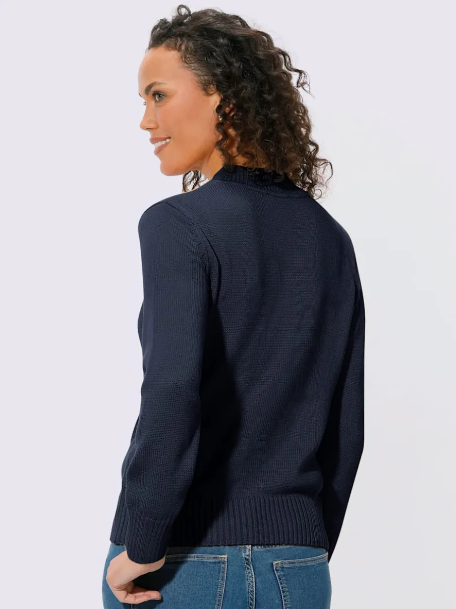Pull féminin col tortue manches longues finitions côtelées