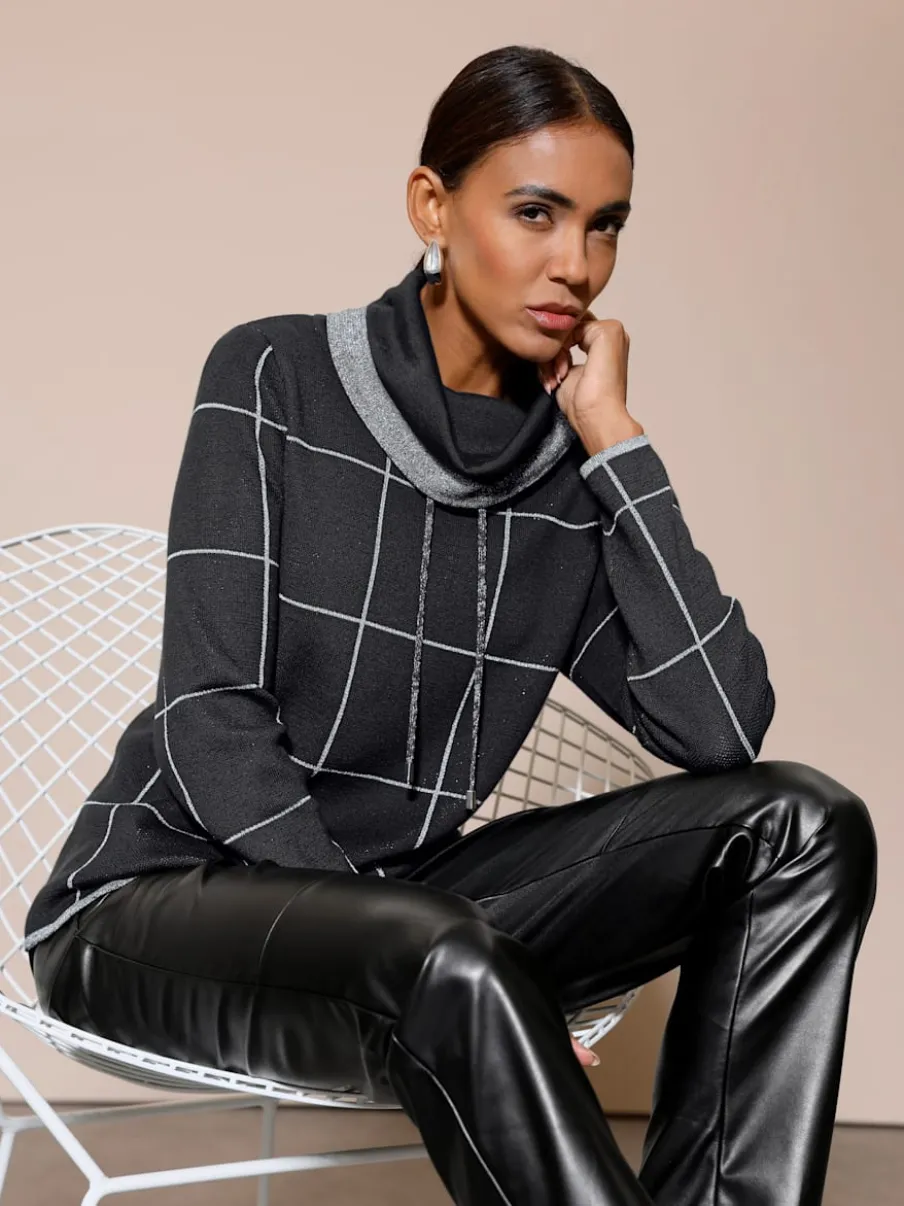 Pull jacquard mélange doux en coton