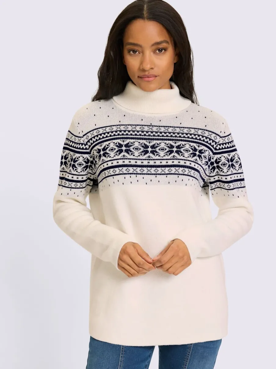 Pull jacquard superbe motif jacquard