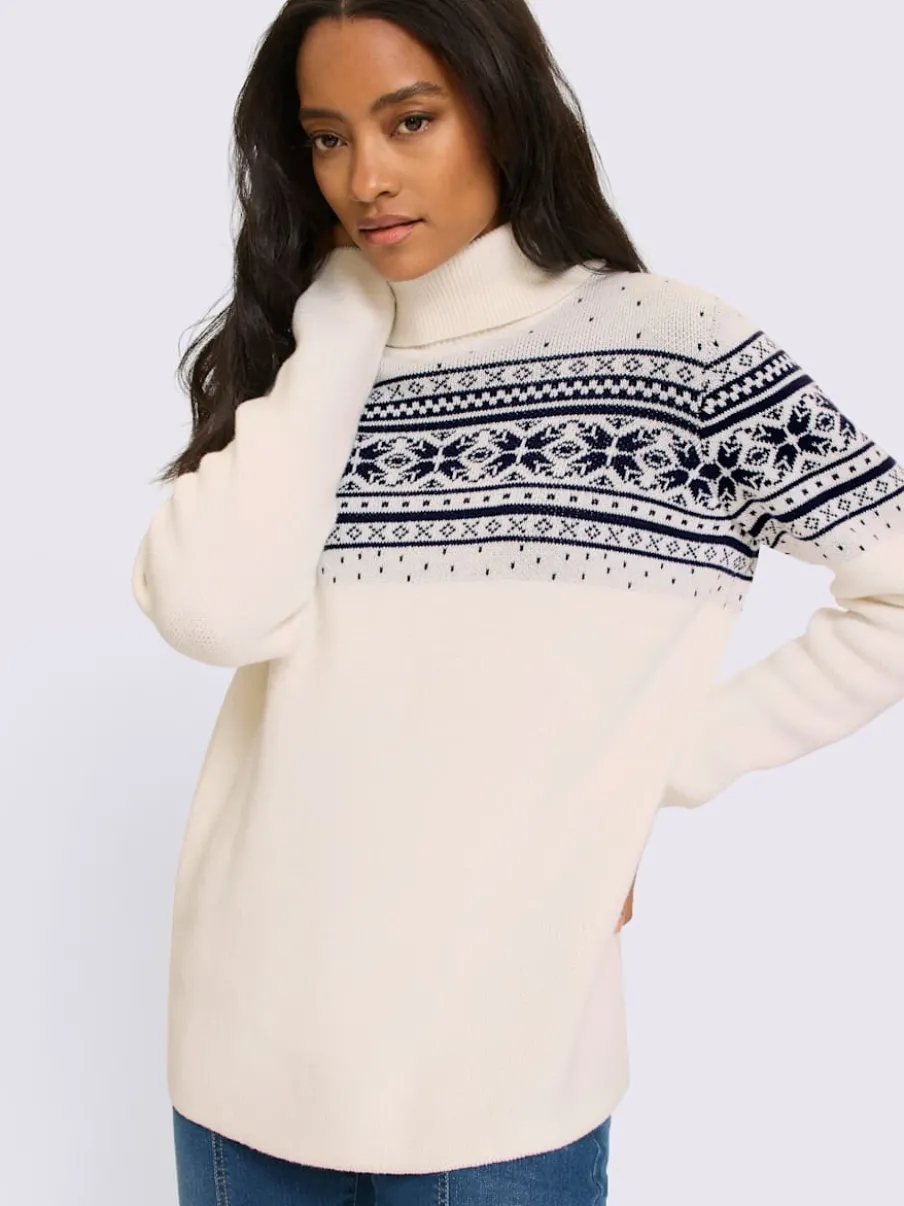 Pull jacquard superbe motif jacquard