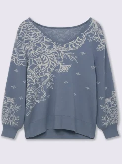 Pull jacquard tricot jacquard devant
