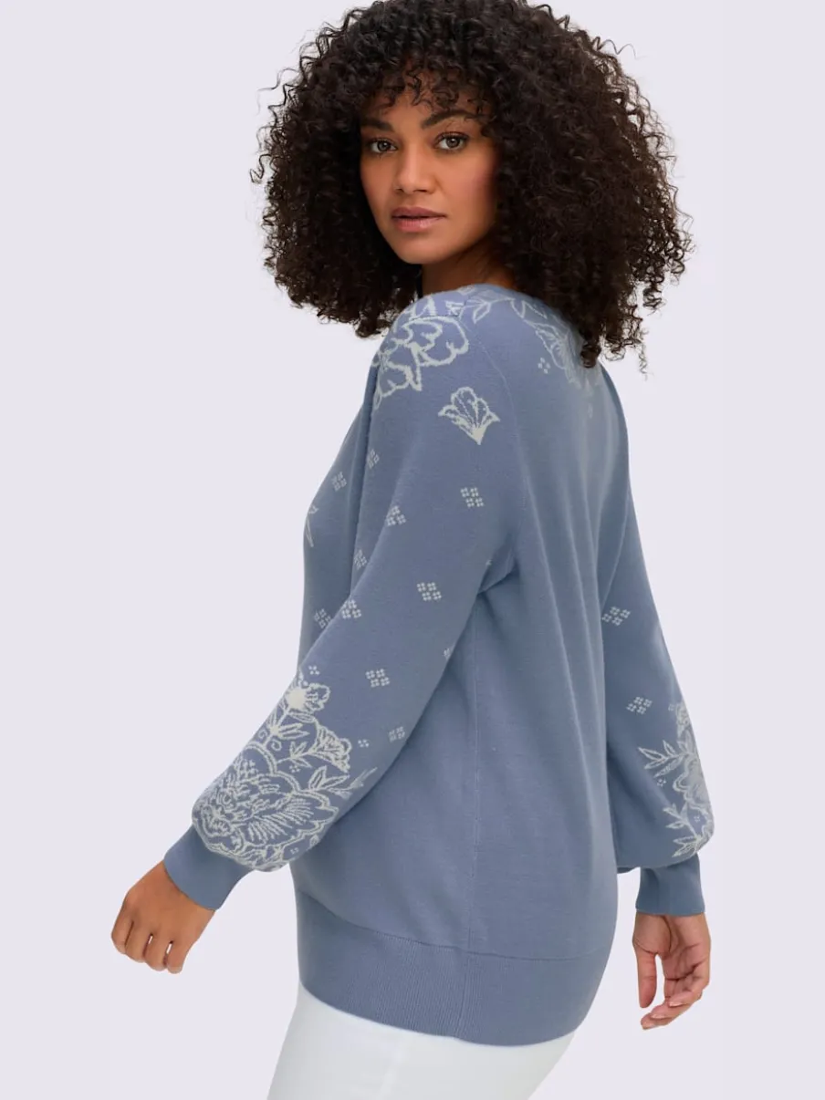 Pull jacquard tricot jacquard devant