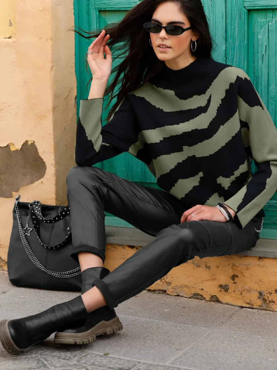 Pull élégant motif jacquard