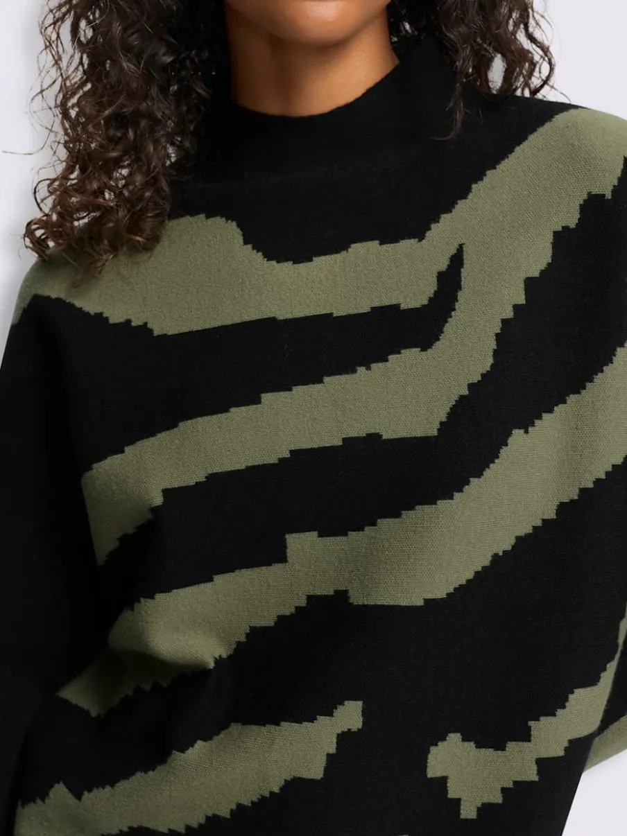 Pull élégant motif jacquard