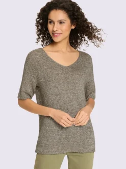 Pull léger à manches courtes en tricot scintillant