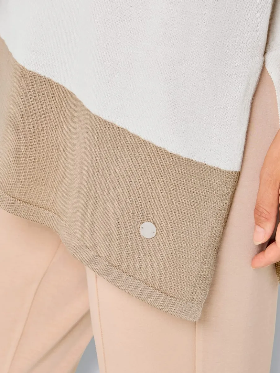 Pull long en modal avec encolure en U et manches 3/4