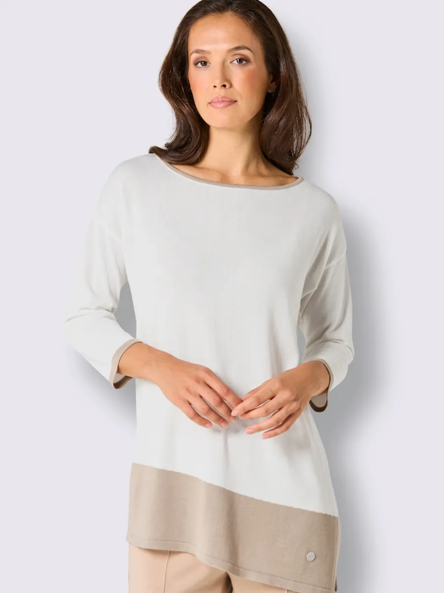 Pull long en modal avec encolure en U et manches 3/4