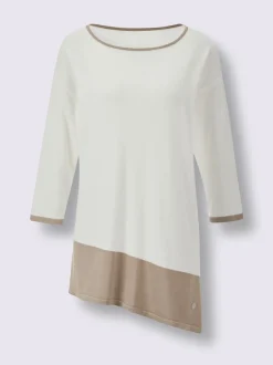 Pull long en modal avec encolure en U et manches 3/4