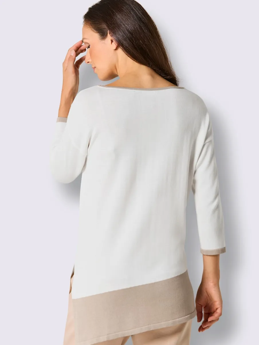 Pull long en modal avec encolure en U et manches 3/4