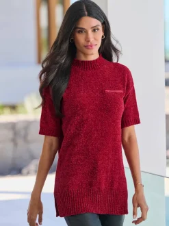 Pull long maille chenille douce