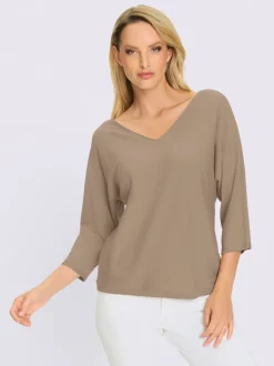 Pull à manches chauve-souris en tricot doux ECOVERO