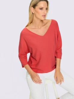 Pull à manches chauve-souris en tricot doux ECOVERO