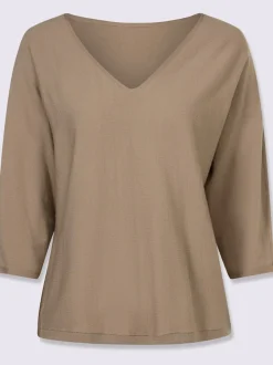 Pull à manches chauve-souris en tricot doux ECOVERO