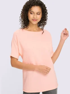 Pull à manches courtes avec col rond en pur coton