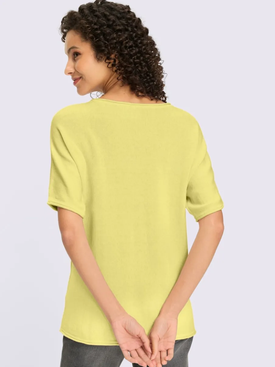 Pull à manches courtes avec col rond en pur coton