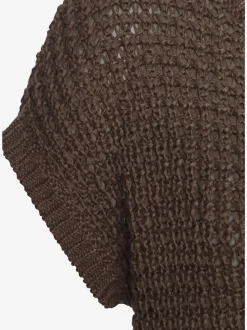 Pull à manches courtes avec large encolure ronde et finitions douces en tricot