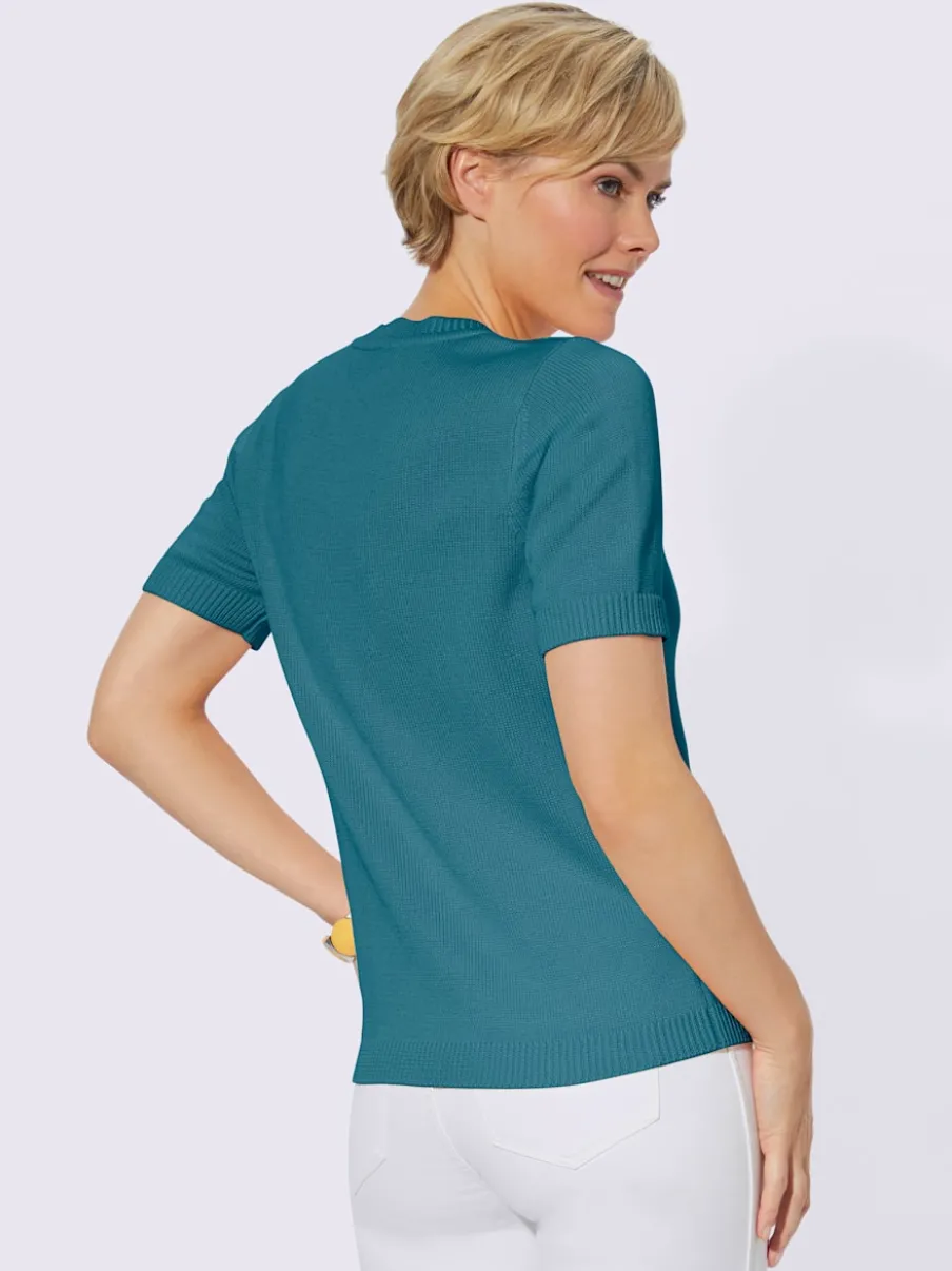 Pull à manches courtes en tricot bien taillé coton