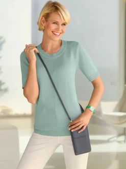 Pull à manches courtes en tricot bien taillé coton