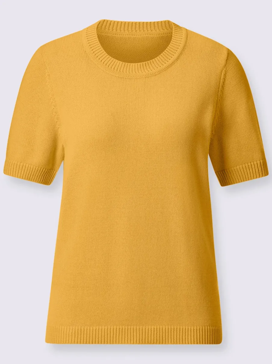 Pull à manches courtes en tricot bien taillé coton