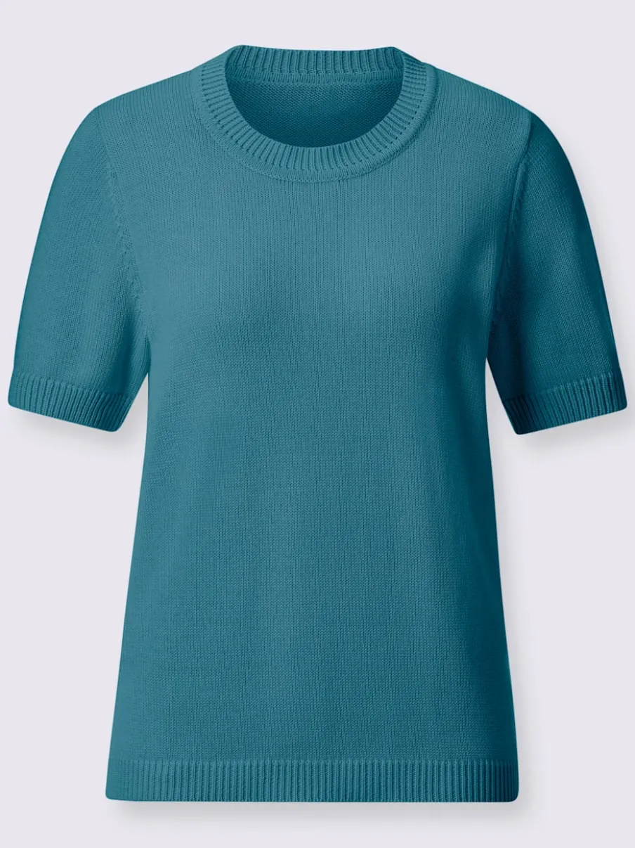 Pull à manches courtes en tricot bien taillé coton