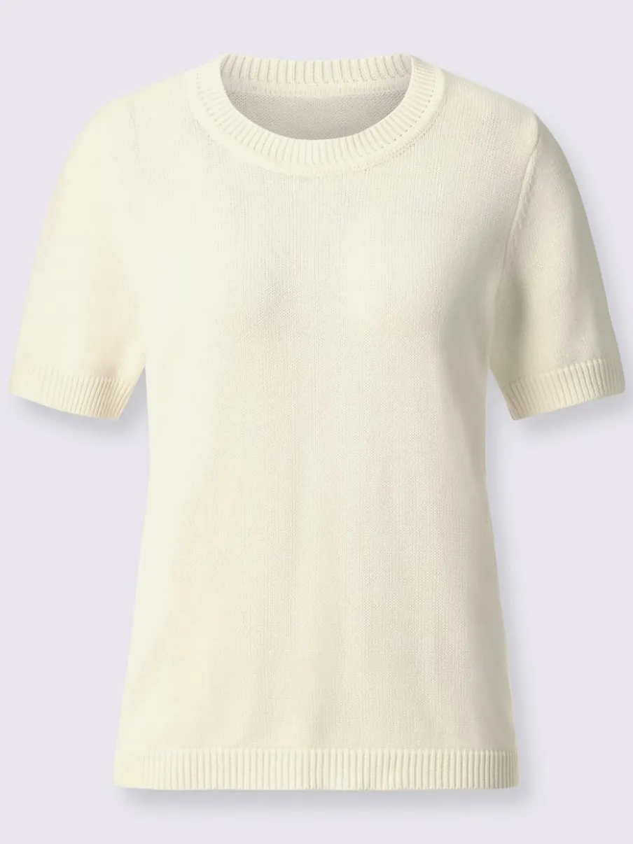 Pull à manches courtes en tricot bien taillé coton