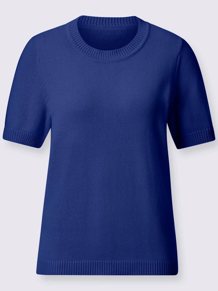 Pull à manches courtes en tricot bien taillé coton