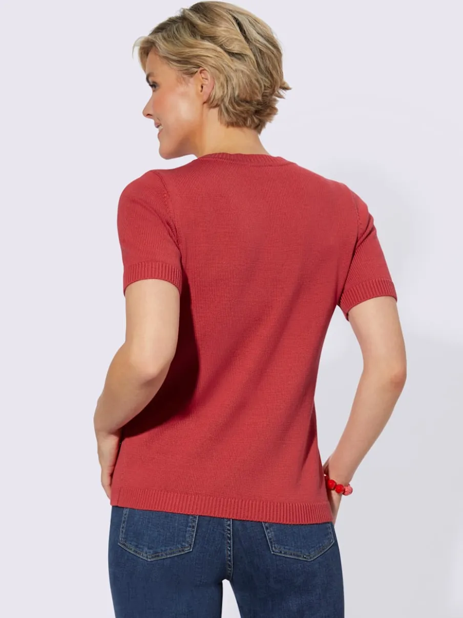 Pull à manches courtes en tricot bien taillé coton