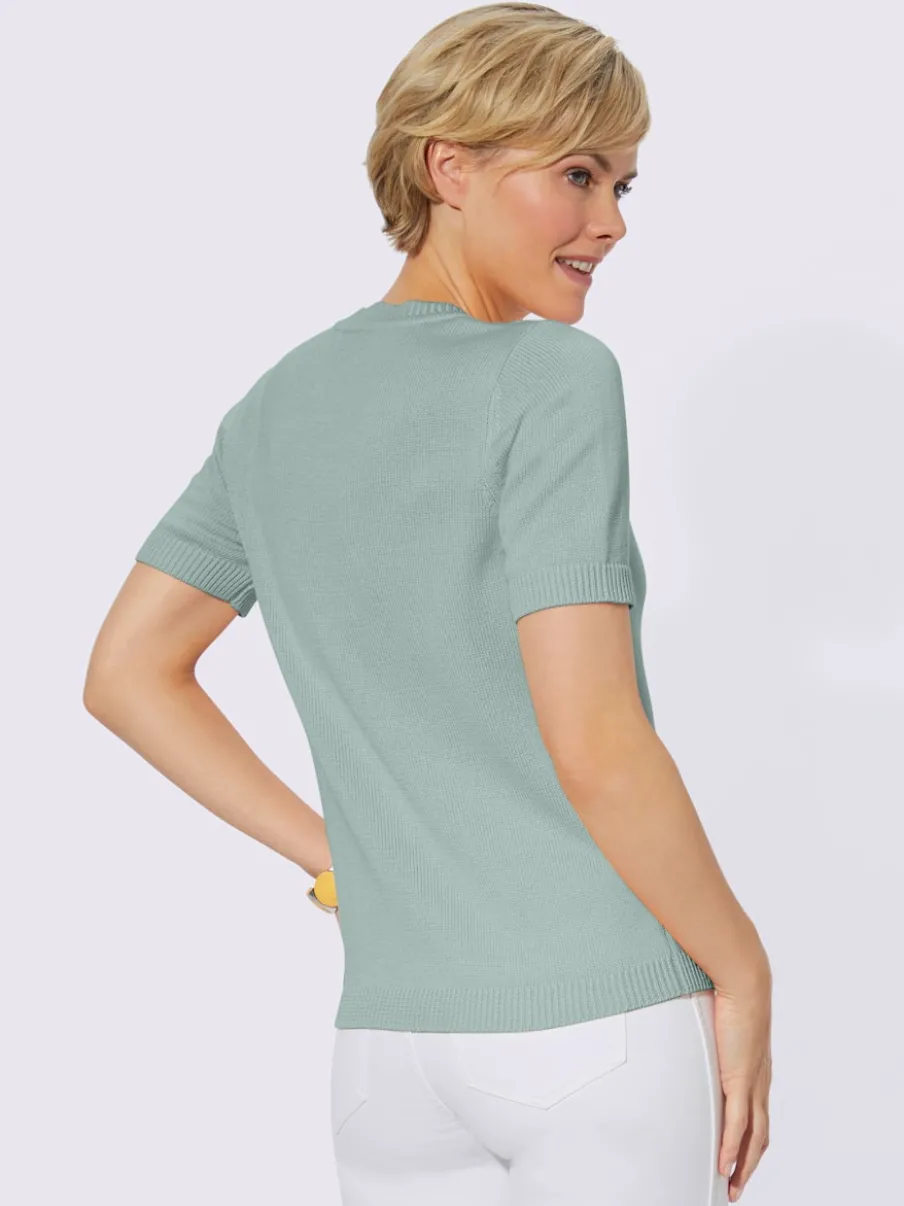 Pull à manches courtes en tricot bien taillé coton
