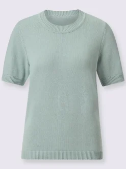 Pull à manches courtes en tricot bien taillé coton