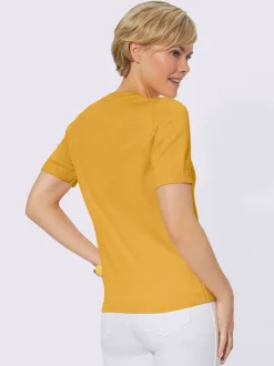 Pull à manches courtes en tricot bien taillé coton